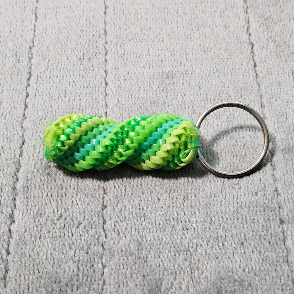 Green Box-Stitch twisted Lanyard Keychain – Mini 1-1/2”